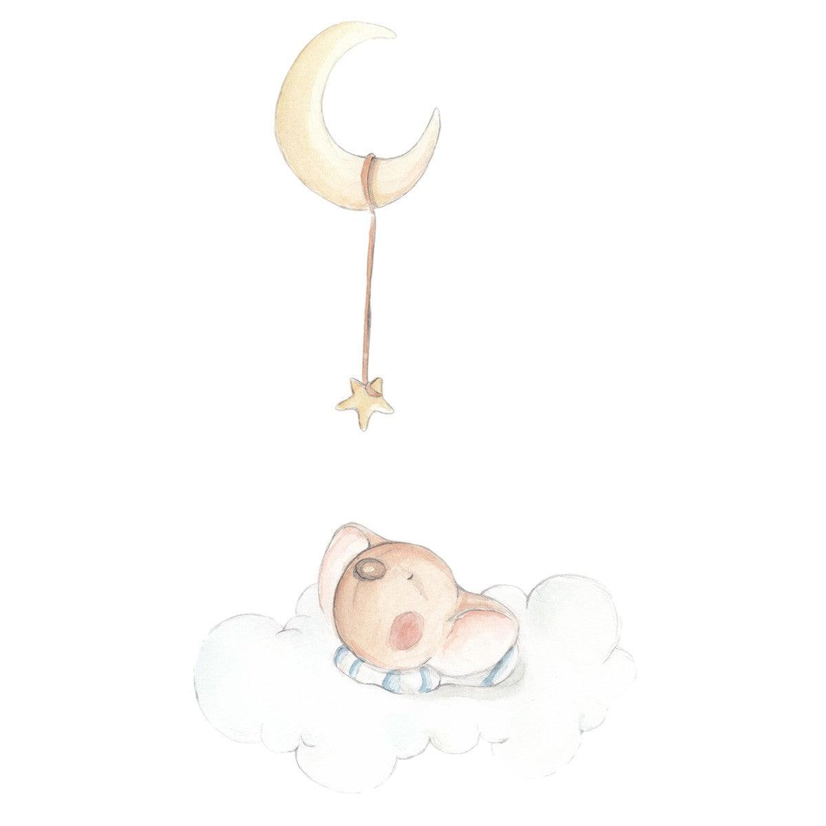Vinilo Infantil Dulces sueños niño Sueños Cigüeña - Nanetes #